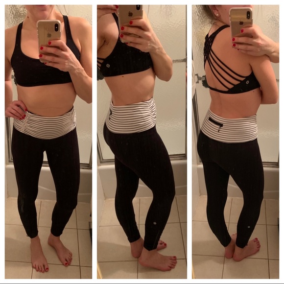 🦄 RARE Lululemon QUIET STRIPE Runday Crops! - Picture 5 of 10